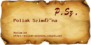 Poliak Szimóna névjegykártya
